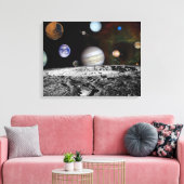Planeten van zonnestelsel in de ruimte canvas afdruk (Insitu (Woonkamer))
