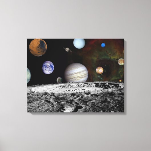 Planeten van zonnestelsel in de ruimte canvas afdruk (Voorkant)
