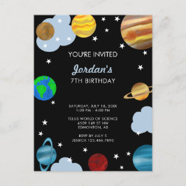 Planeten Verjaardag Buitenruimte Melkweg Jongens F Briefkaart