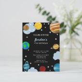 Planeten Verjaardag Buitenruimte Melkweg Jongens F Briefkaart (Staand voorkant)