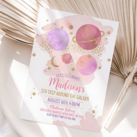 Planeten Verjaardag Uitnodiging, Space Galaxy Meis Kaart