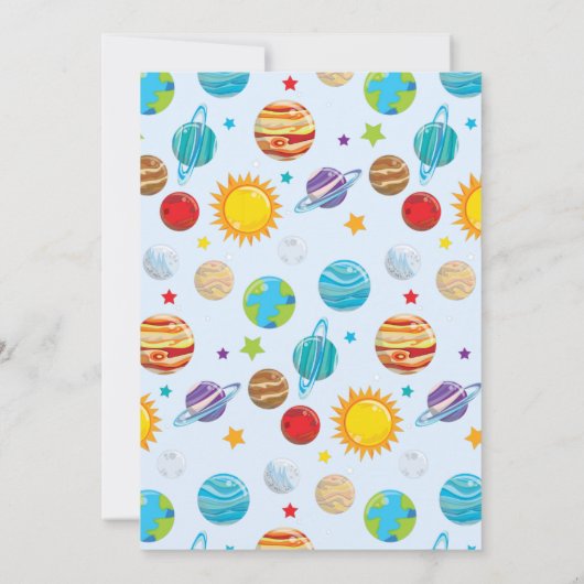 Planeten Verjaardagsfeestuitnodiging Kaart (Achterkant)