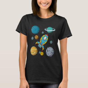 Planeten Wetenschap Buitenruimte Raket Kosmonaut K T-shirt
