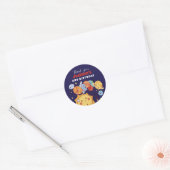 Planeten Zon Buitenruimte Kinderen van Birthday Pa Ronde Sticker (Envelop)