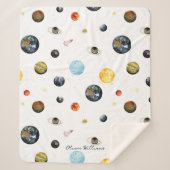 Planeten Zonnestelsel Gepersonaliseerde Baby Sherpa Deken (Voorkant)