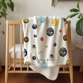Planeten Zonnestelsel Persoonlijke Baby Sherpa Deken