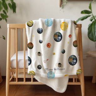 Planeten Zonnestelsel Persoonlijke Baby Sherpa Deken