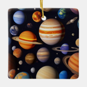 Planetenpatroon Keramisch Ornament