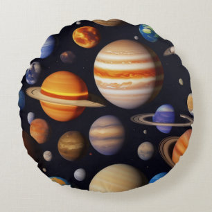 Planetenpatroon Rond Kussen