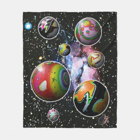 Planetoïden Fleece Deken (Voorkant)