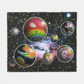 Planetoïden Fleece Deken (Voorkant (Horizontaal))