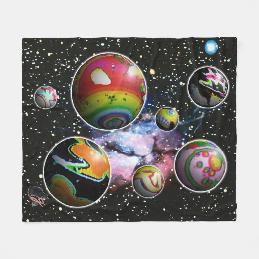 Planetoïden Fleece Deken (Voorkant (Horizontaal))