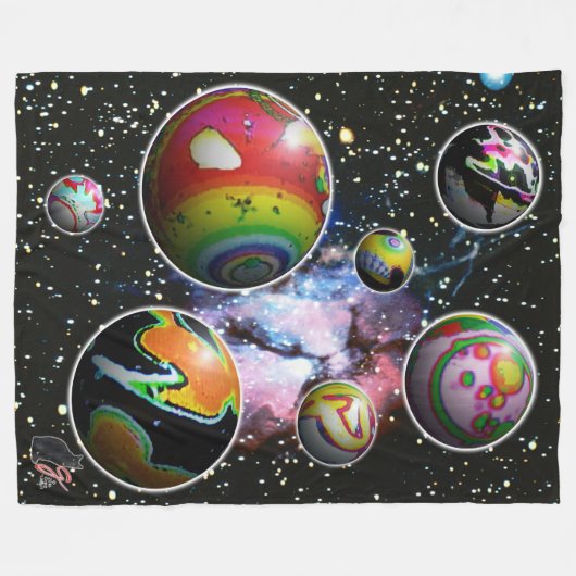 Planetoïden Fleece Deken (Voorkant (Horizontaal))