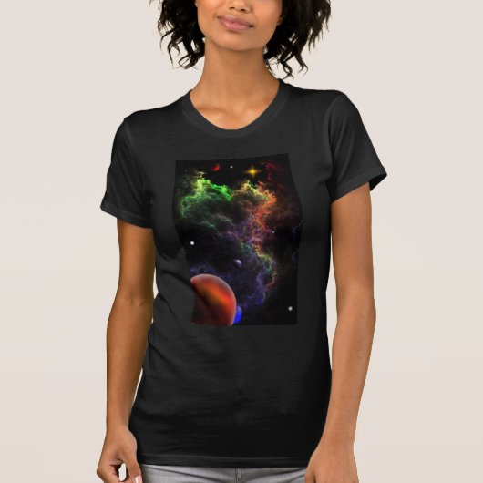 Planetoïden in de ruimte van de Nebula Cluster Art T-shirt (Voorkant)