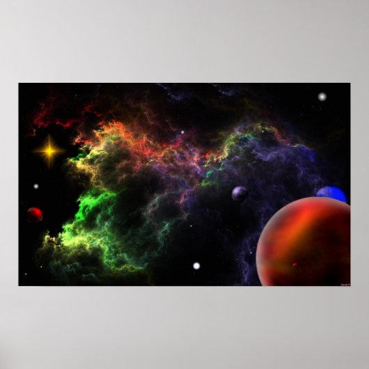 Planetoïden in het nebulascluster poster (Voorkant)