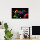 Planetoïden in het nebulascluster poster (Thuiskantoor)