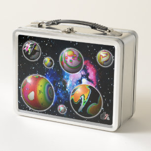 Planetoïden metalen lunchbox