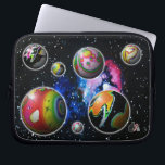 Planetoids Laptop Sleeve<br><div class="desc">Seven planetoids are emerging into our universe through the space-time continuum portal. Each sphere is a world of wonder and amazement. Can they continue to expand and fill our space? Only time will tell. Adventurous explorers of alternate dimensions will encase their computer in this intriguing laptop sleeve understanding that they...</div>