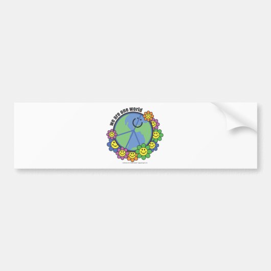 Planetpals - We zijn één wereldvredesliefdesaarde Bumpersticker (Voorkant)
