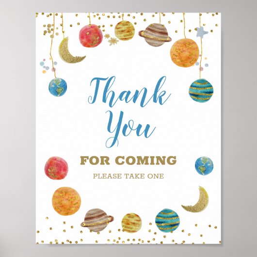 Planets Buitenspatie Galaxy Hartelijk dank voor uw Poster (Voorkant)