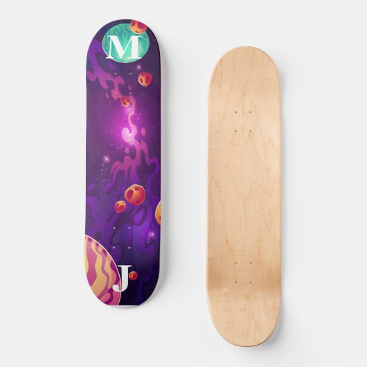 Planets in Space Personalized Skateboard (Voorkant)