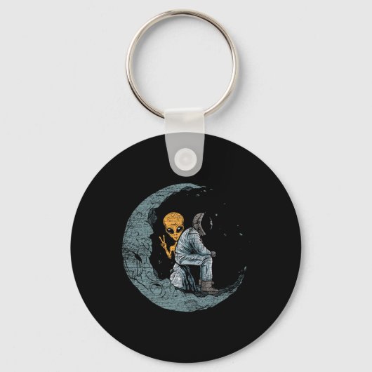 Planets Moon Spaceship Astronaut Sleutelhanger (Voorkant)