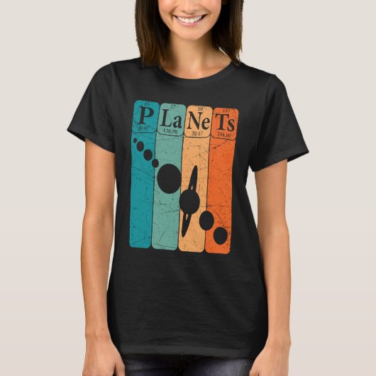 Planets Periodic Table Elements Solar System Plane T-shirt (Voorkant)