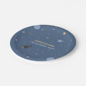 Planets & Rocket, Outer Space Verjaardagspapier Bo Papieren Bordje (Gekanteld)