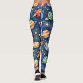 Planets Rocket Ships Sterren Galaxy Leggings (Achterkant)