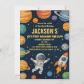Planets & Rockets verjaardagsuitnodiging Kaart (Voorkant)