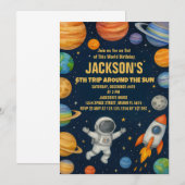Planets & Rockets verjaardagsuitnodiging Kaart (Voorkant / Achterkant)