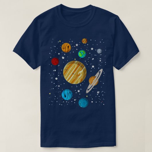 Planets Scientist Universe Astronomy Space Science T-shirt (Design voorkant)