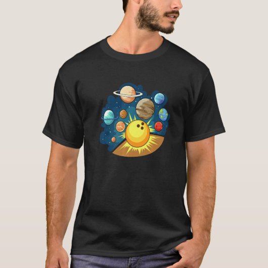 Planets Skittles Bowling for Bowler T-shirt (Voorkant)