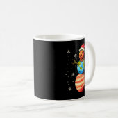 Planets Snowman Space Funny Christmas Astronomy Fo Koffiemok (Voorkant rechts)