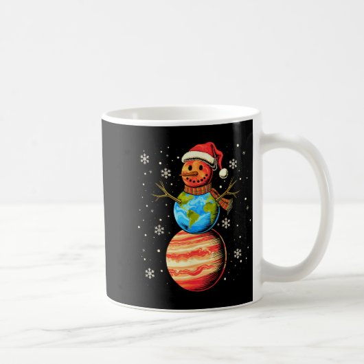 Planets Snowman Space Funny Christmas Astronomy Fo Koffiemok (Rechts)