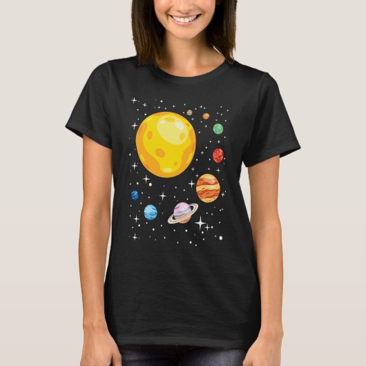 Planets Solar System Planetarium Astronomy Astroph T-shirt (Voorkant)