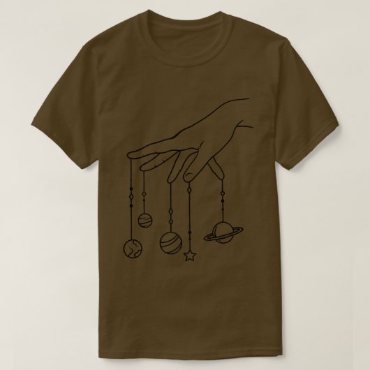 Planets Solar System Witch Hand Astrology Space As T-shirt (Design voorkant)