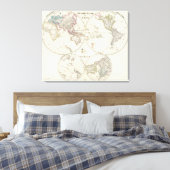 Planiglob der Erde Atlas Map Canvas Afdruk (Insitu (Slaapkamer))