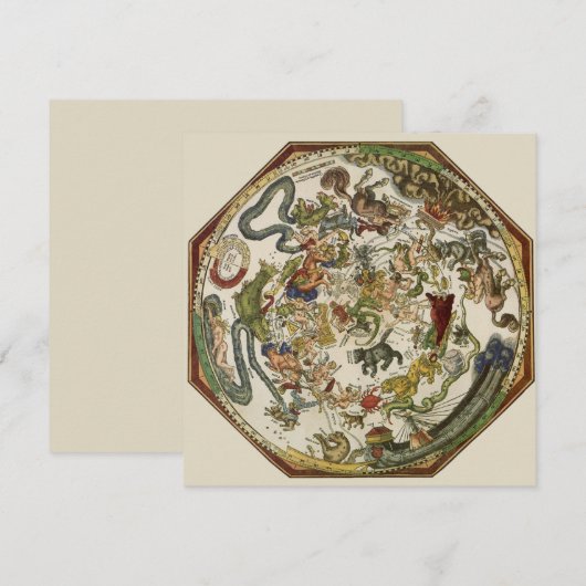 Planisfeer hemelkaart door Peter Apian Kaart (Voorkant / Achterkant)