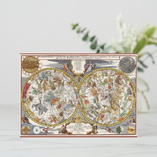  Planisfeer sterrenkaart van Nicholas de Fer (Staand voorkant)