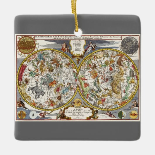  Planisfeer sterrenkaart van Nicholas de Fer Keramisch Ornament (Voorkant)