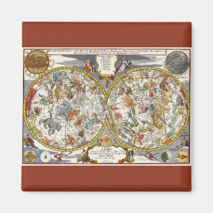  Planisfeer sterrenkaart van Nicholas de Fer Magneet