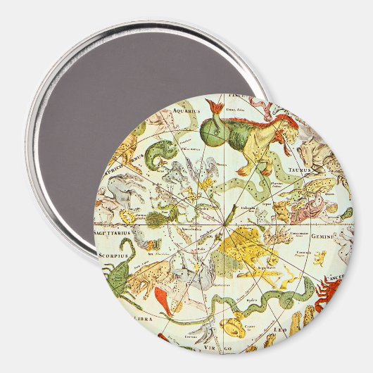 Planisphæri Coeleste 1698 - Astrologie grafiek #1 Magneet (Voorkant / Achterkant)