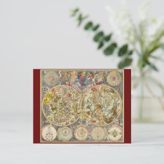  Planisphaerium Coeleste Celestial Map Briefkaart