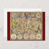  Planisphaerium Coeleste Celestial Map Briefkaart (Voorkant / Achterkant)