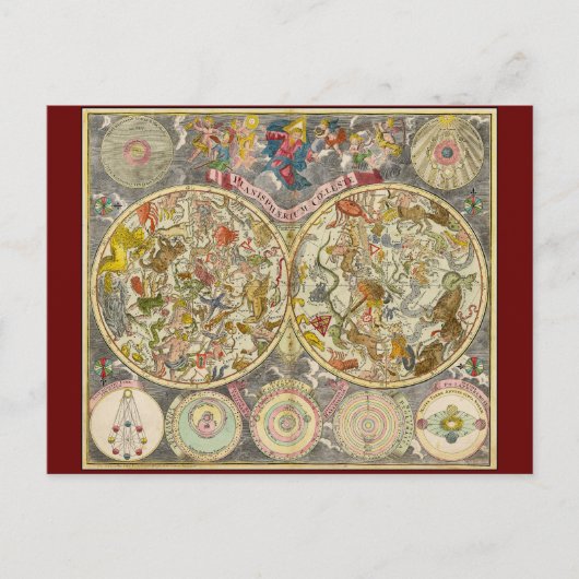  Planisphaerium Coeleste Celestial Map Briefkaart (Voorkant)