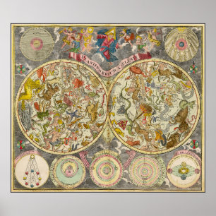  Planisphaerium Coeleste Celestial Map Poster