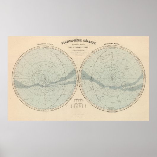 Planisphere Celeste Hemisphere Poster (Voorkant)