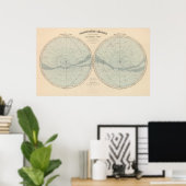 Planisphere Celeste Hemisphere Poster (Thuiskantoor)