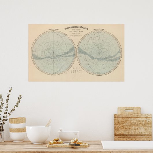 Planisphere Celeste Hemisphere Poster (Keuken)